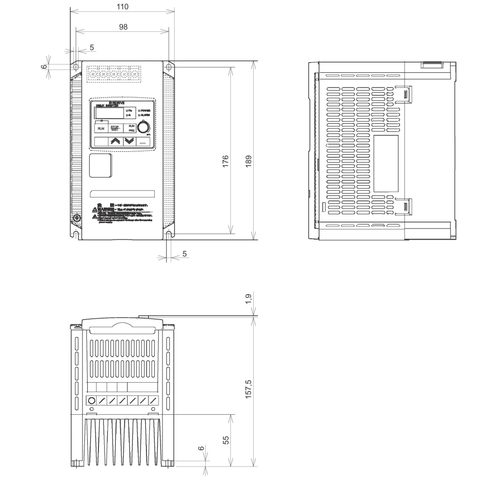 OMRON JX, měnič frekvence 0.75kW, typ 3G3JX-A4007-EF