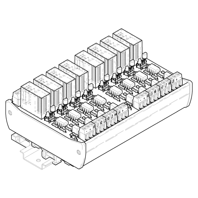 R8-24-21, 8 x relé aktivní 1P, 250V~ / 5A