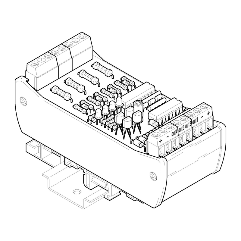 OA4-230-42, 4 x oddělení obvodů z 250V= na 24V=