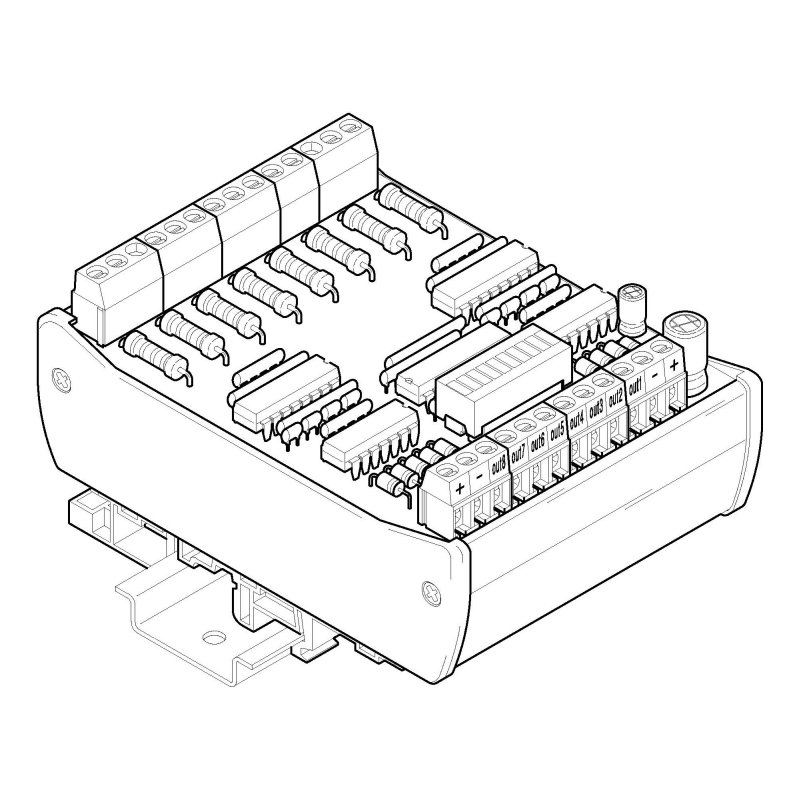 OB8-110-42, 8 x oddělení obvodů z 110V~ na 24V=