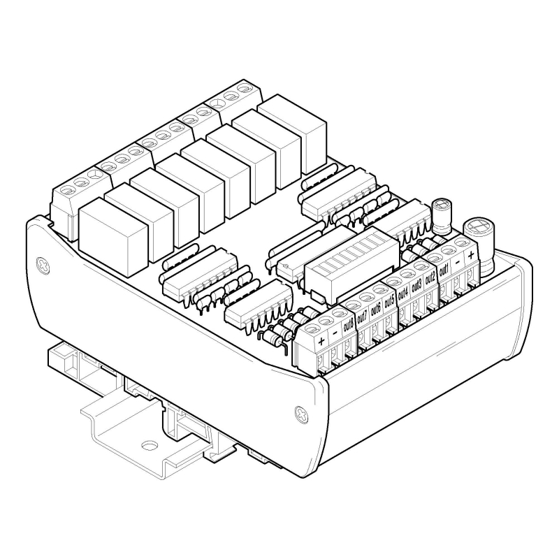 OB8-230-41, 8 x oddělení obvodů z 250V~ na 24V=