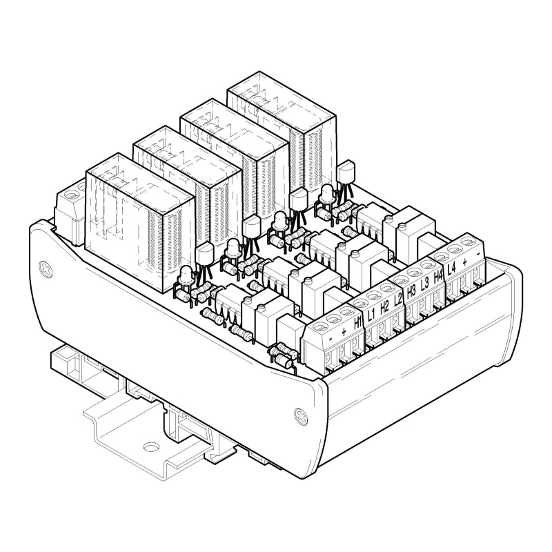 RA4-24-21, 4 x relé aktivní 1P, 250V~ / 5A