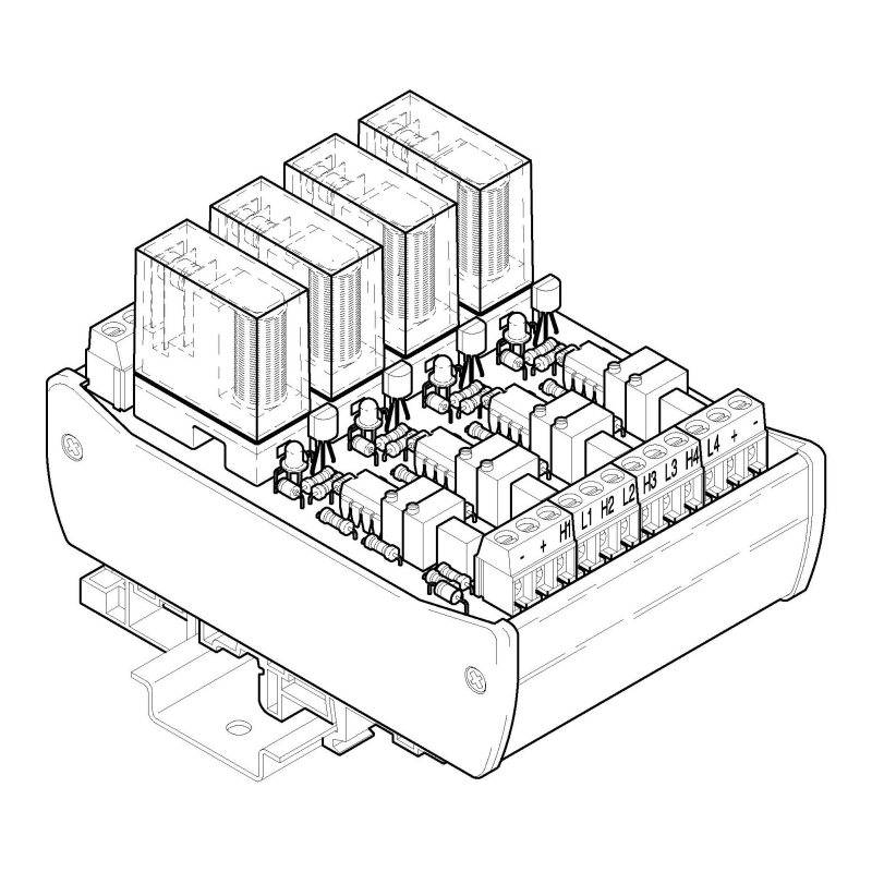 RA4-24-24, 4x relé v patici aktivní 1P, 250V~ / 5A