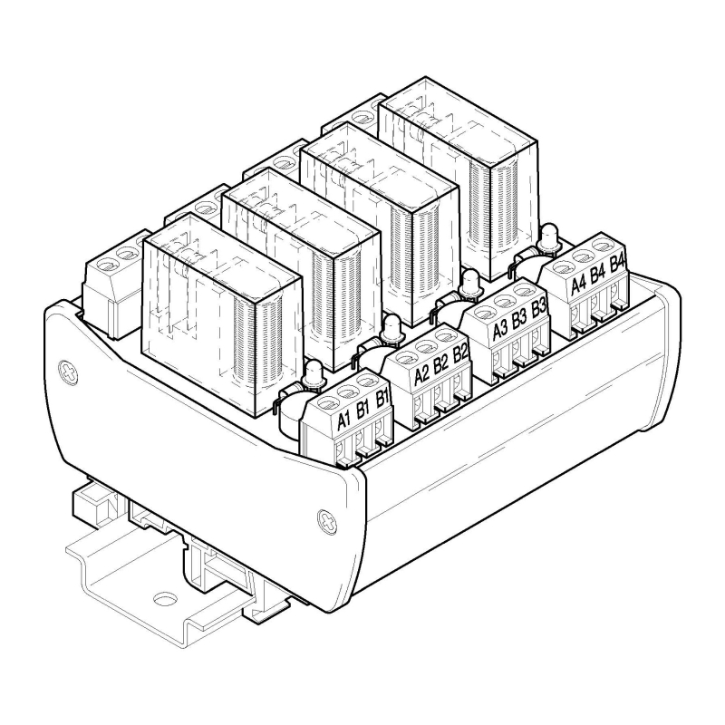 RF4-24-31, 4 x relé, cívka 24V~, 1P, 250V~ / 5A