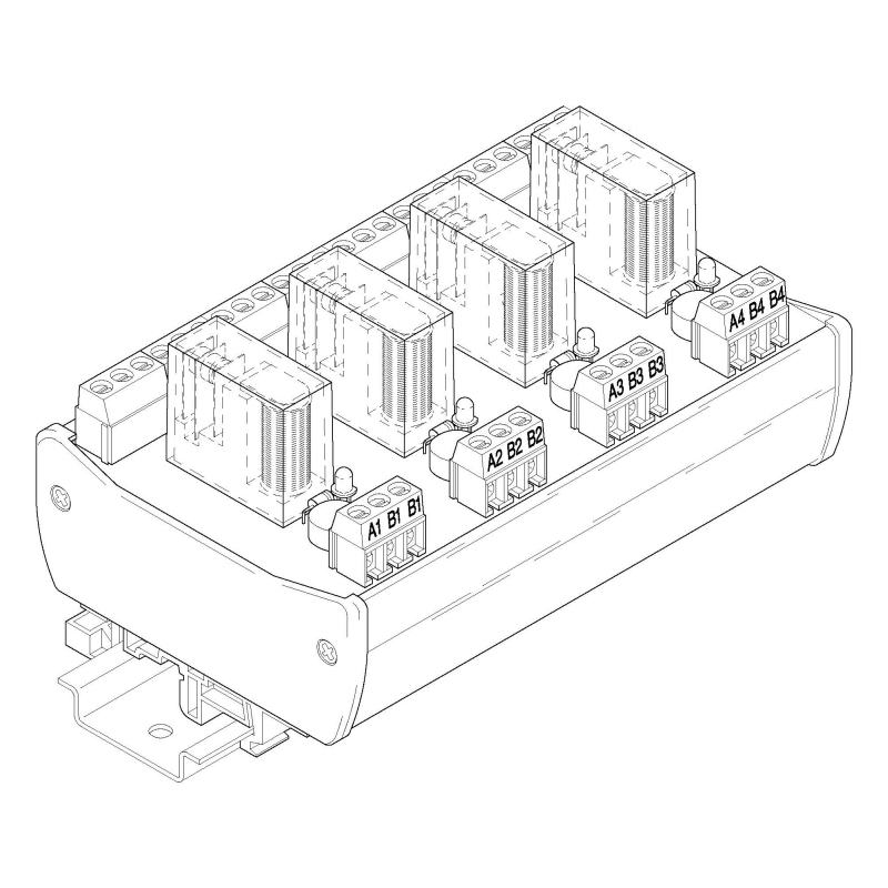 RF4-24-32, 4 x relé, cívka 24V~, 2P, 250V~ / 5A